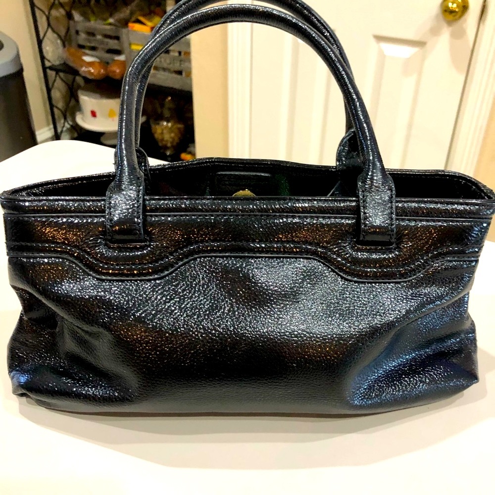 Liz Claiborne Black Bag with pink Polk Dot lining!